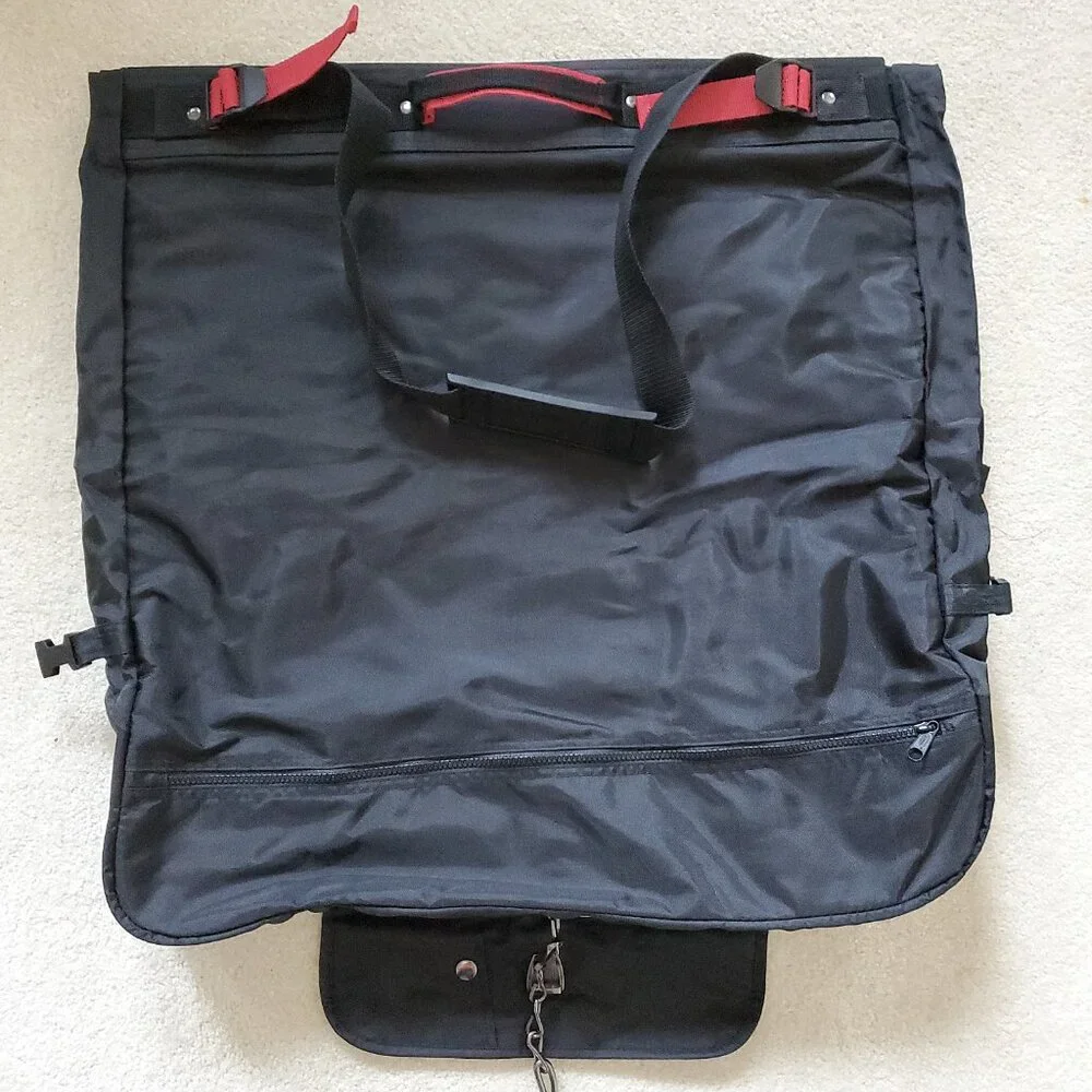 Lucas Vintage Black Nylon Lightweight Foldable Garment Travel Bag